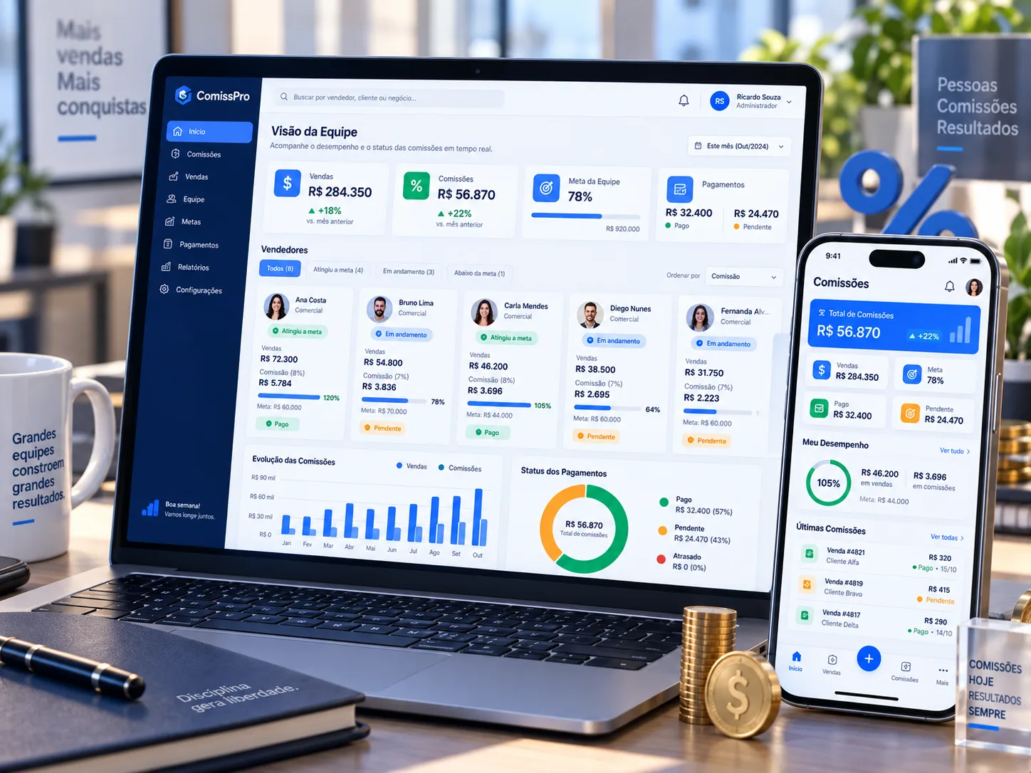 Upsync Controle de Comissão